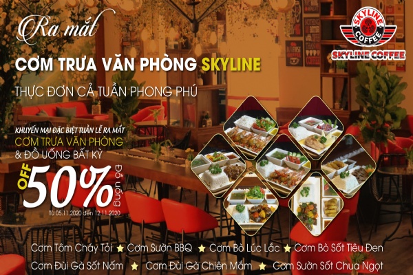 Skyline Coffee ra mắt thực đơn cơm trưa văn phòng