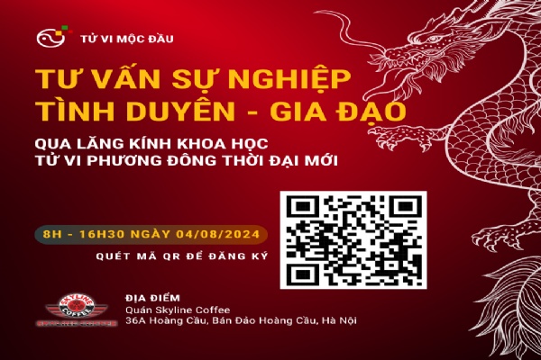 MIỄN PHÍ – Tư vấn sự nghiệp, Tình duyên, gia đạo qua lăng kính khoa học Tử vi Phương Đông ngày 04/08
